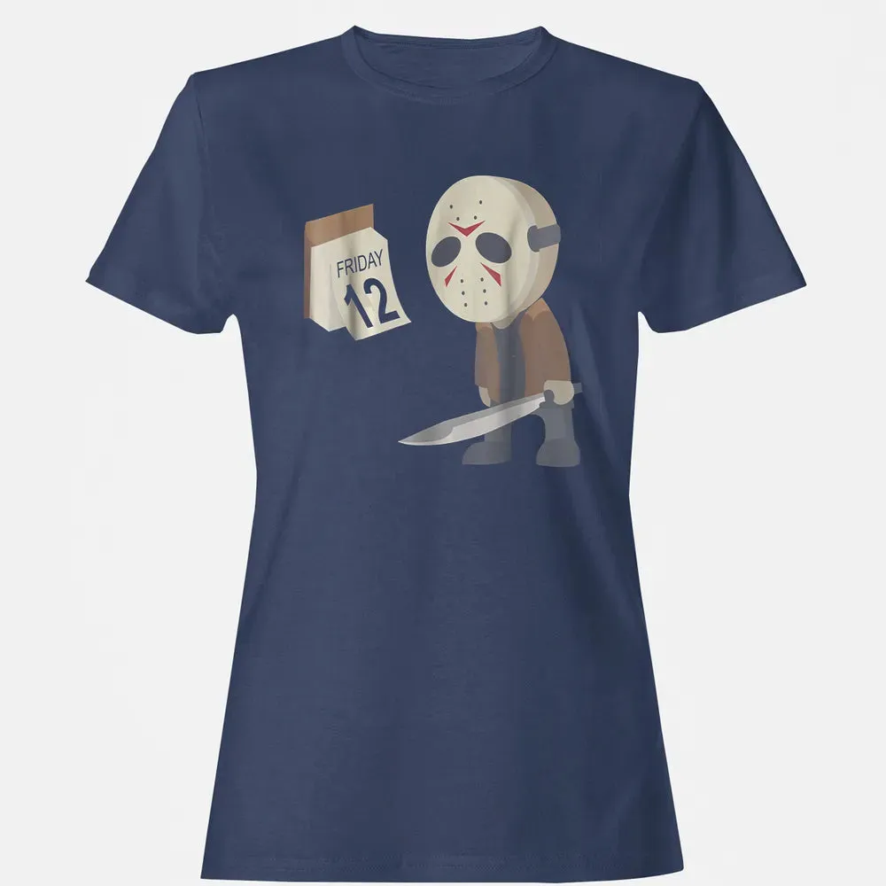 Friday 12th Funny Halloween Horror Graphic Women's T-shirt - 10