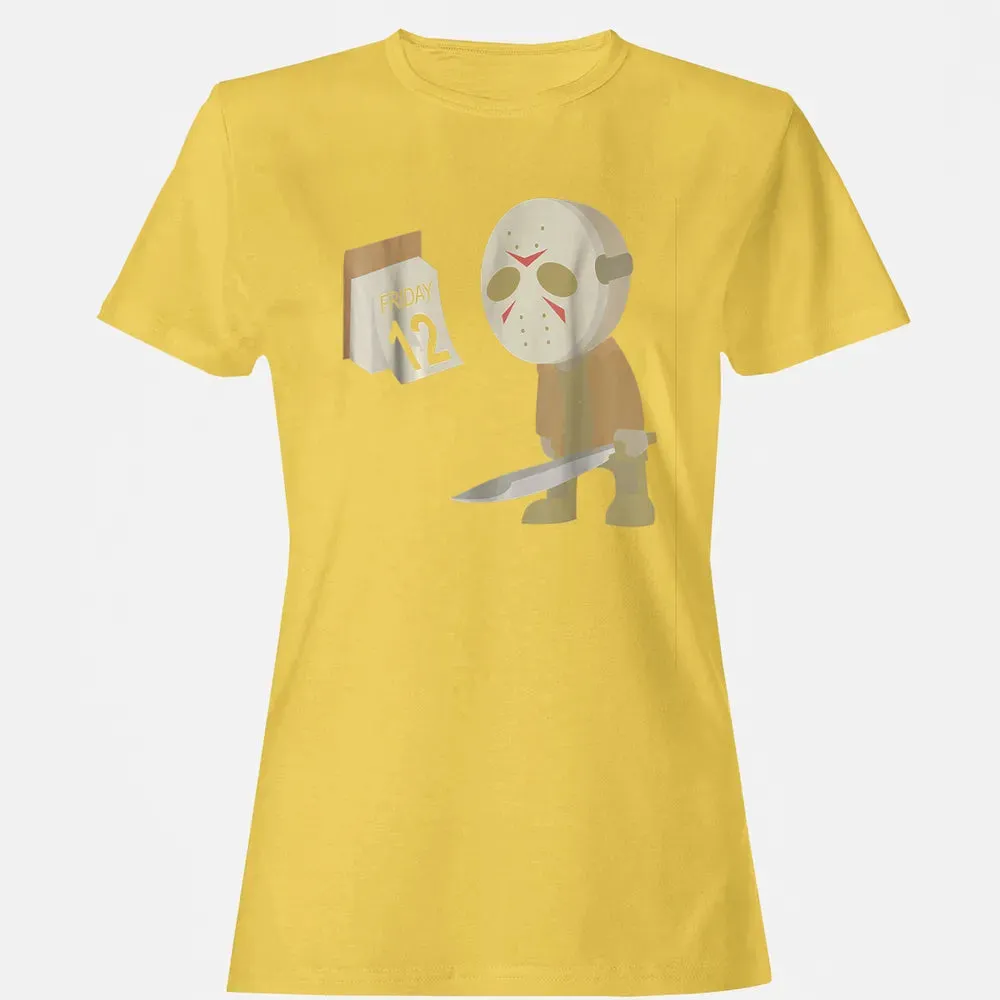 Friday 12th Funny Halloween Horror Graphic Women's T-shirt - 4