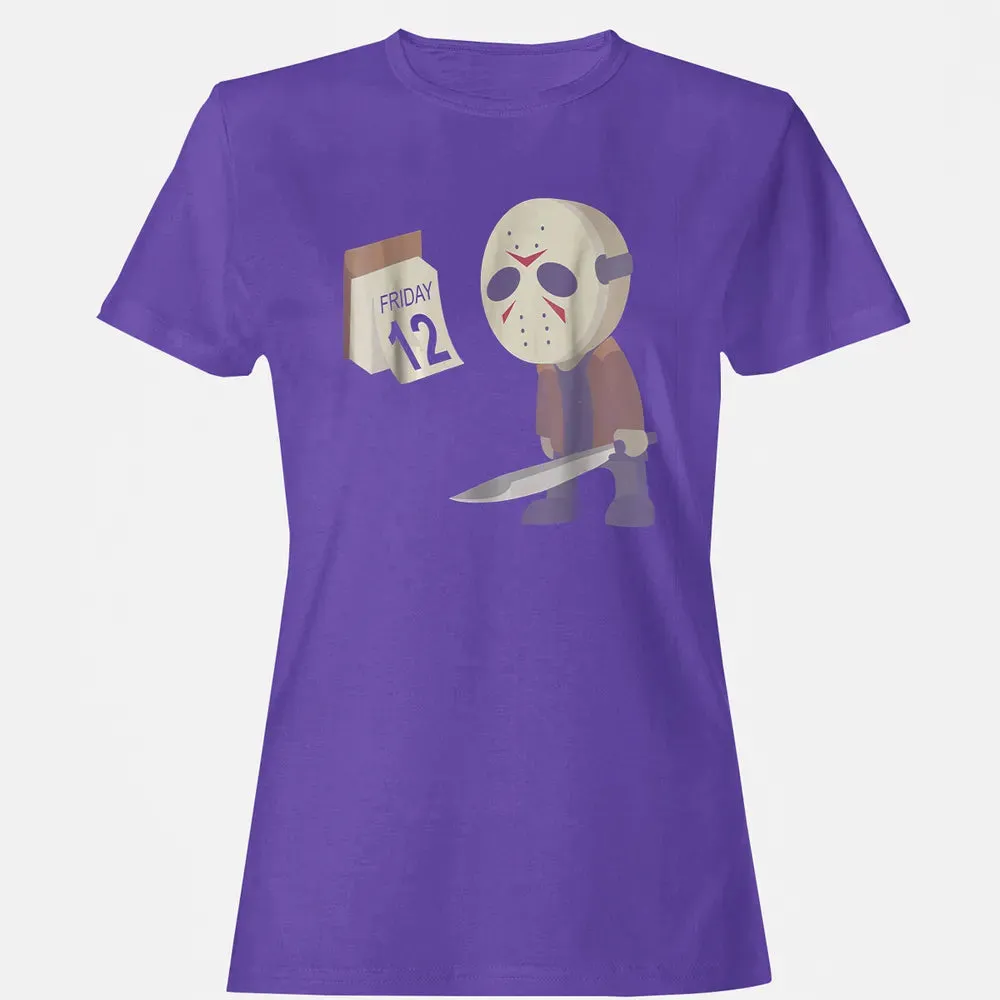 Friday 12th Funny Halloween Horror Graphic Women's T-shirt - 12