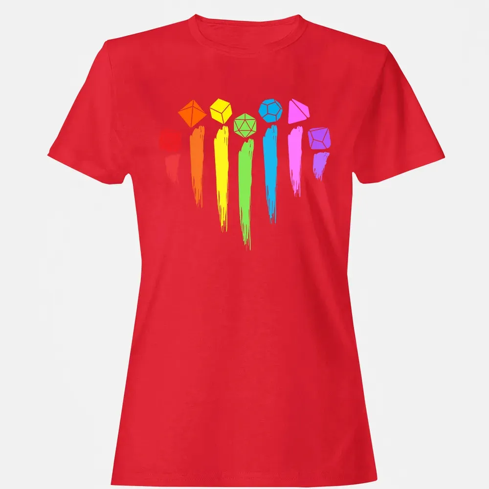 Dice Rainbow Heart Shape Women's T-shirt - 13