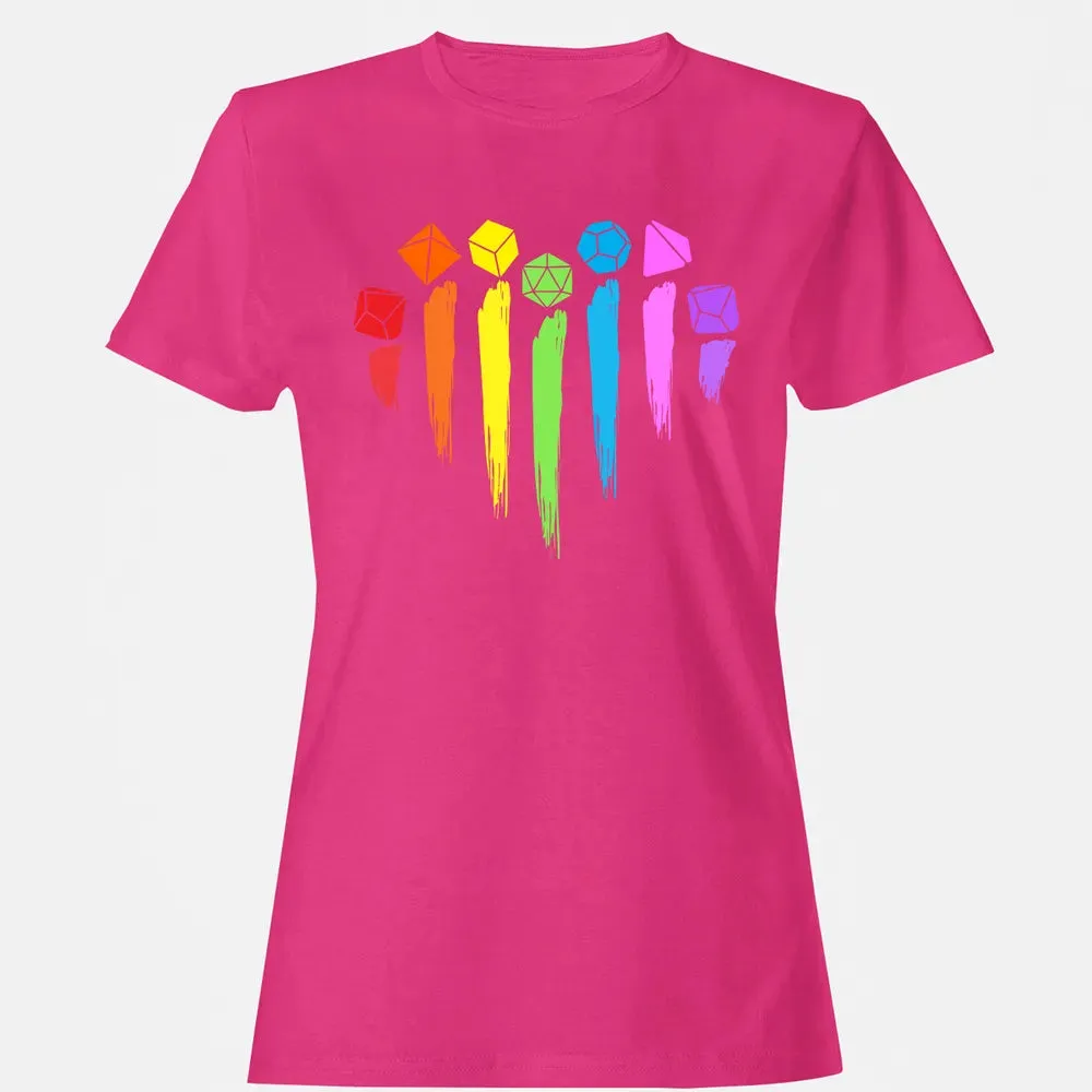 Dice Rainbow Heart Shape Women's T-shirt - 6