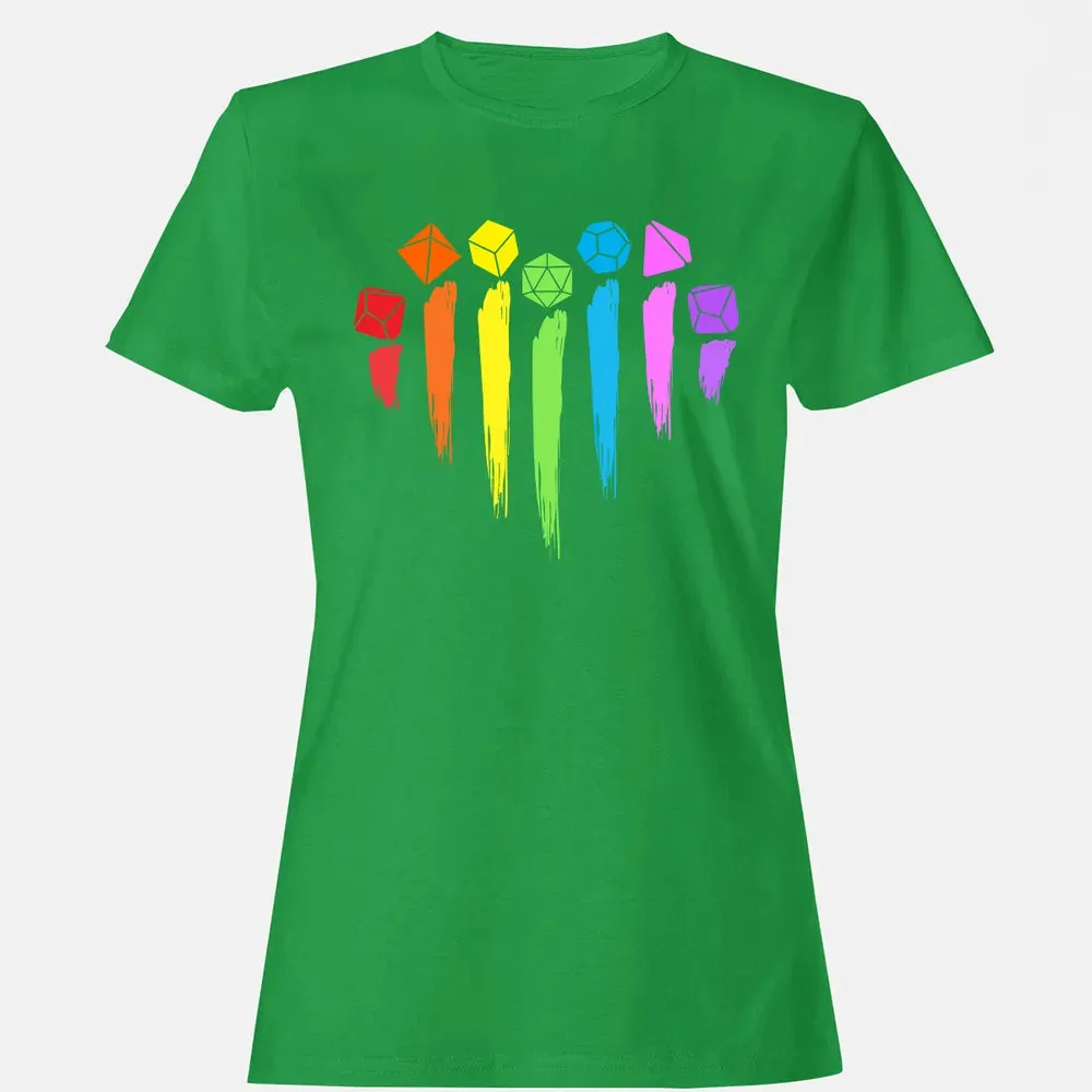 Dice Rainbow Heart Shape Women's T-shirt - 7