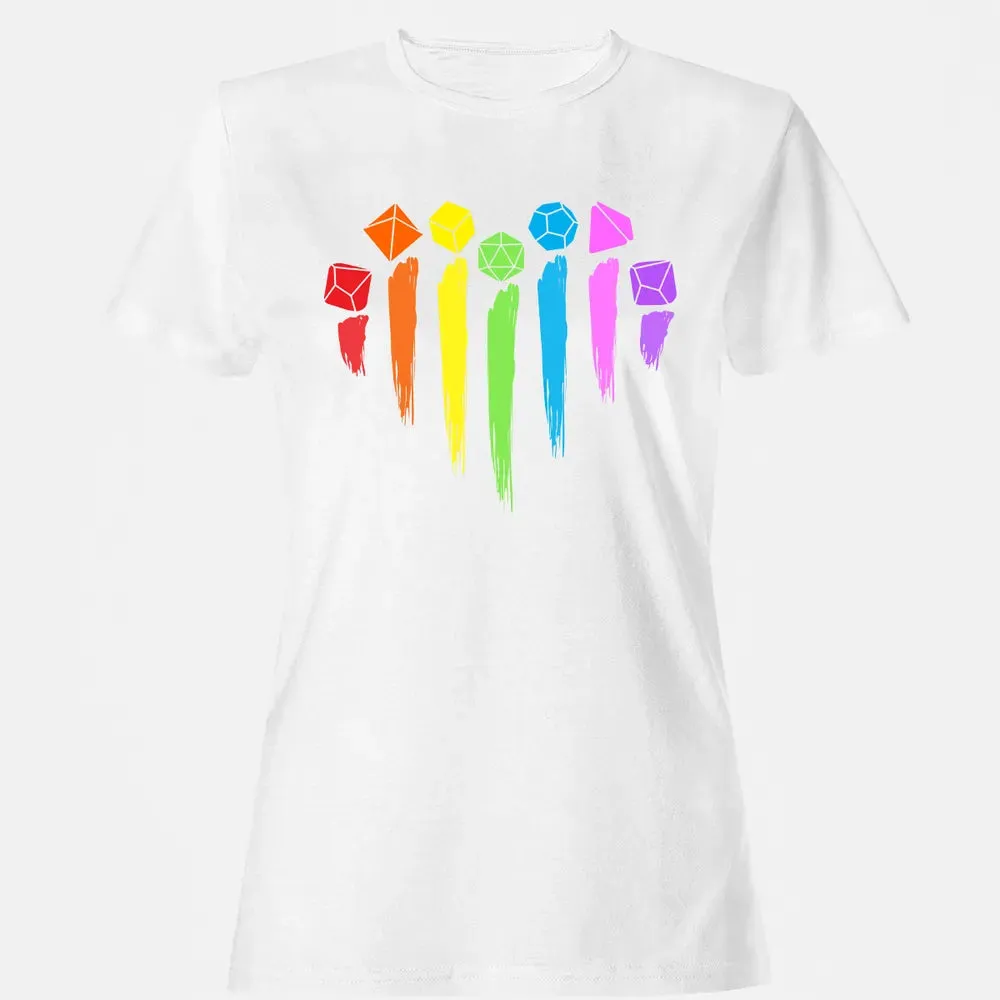 Dice Rainbow Heart Shape Women's T-shirt - 16