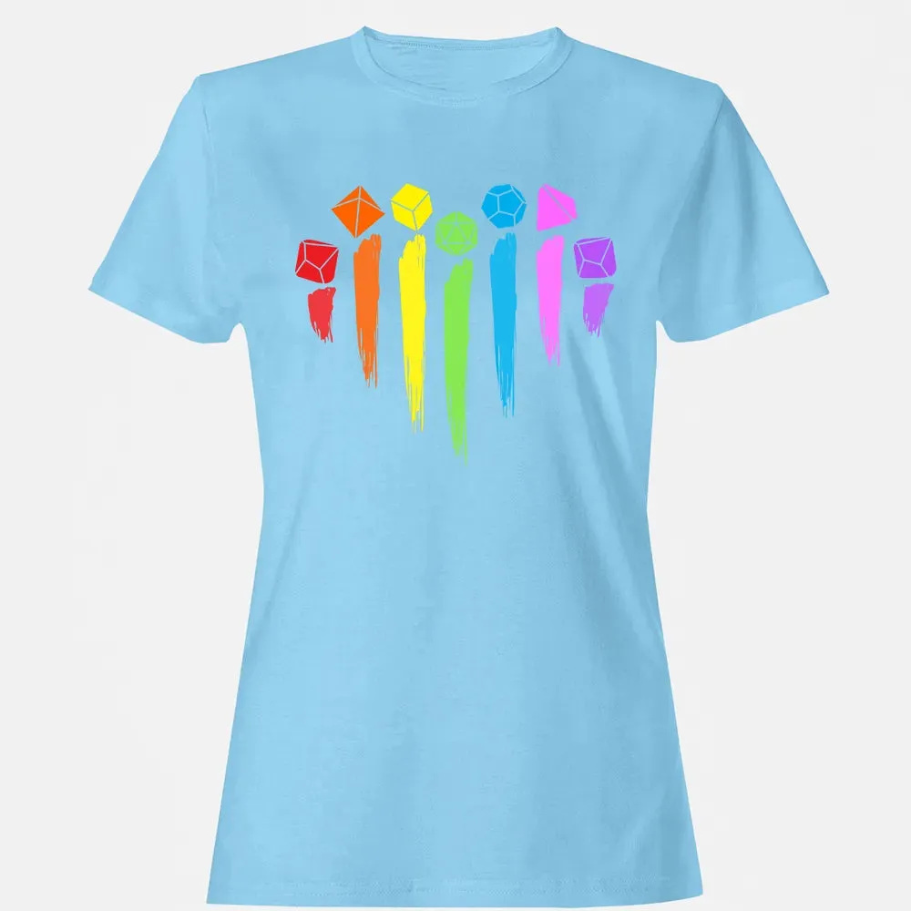 Dice Rainbow Heart Shape Women's T-shirt - 8