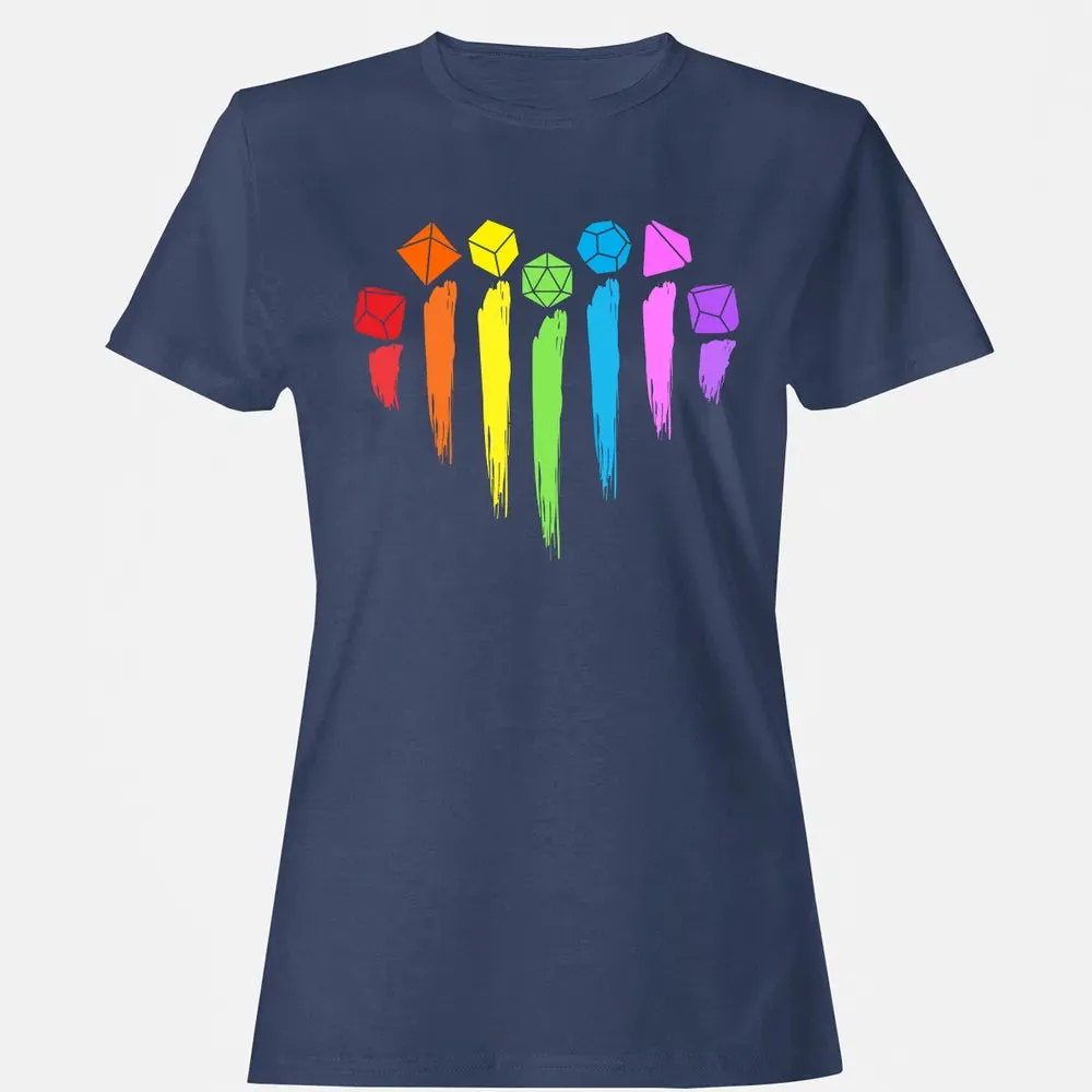 Dice Rainbow Heart Shape Women's T-shirt - 10