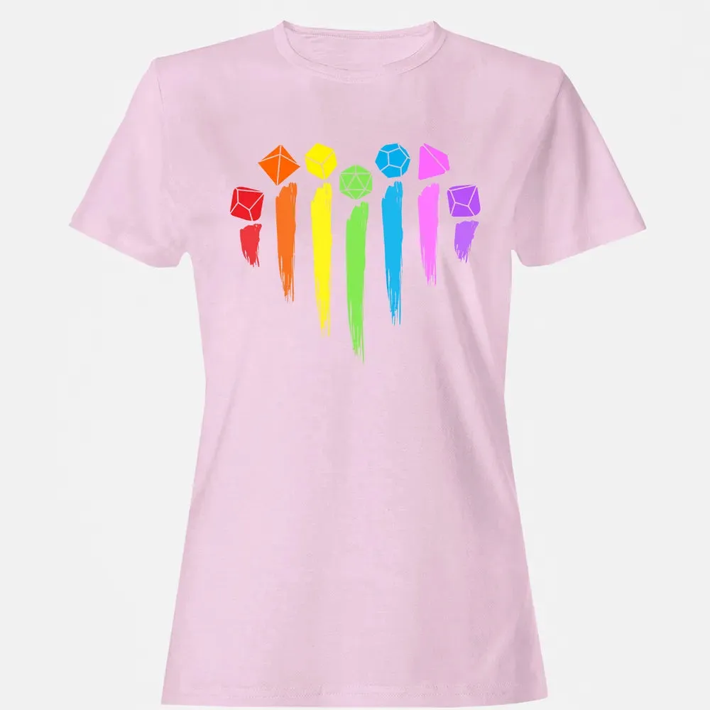 Dice Rainbow Heart Shape Women's T-shirt - 9