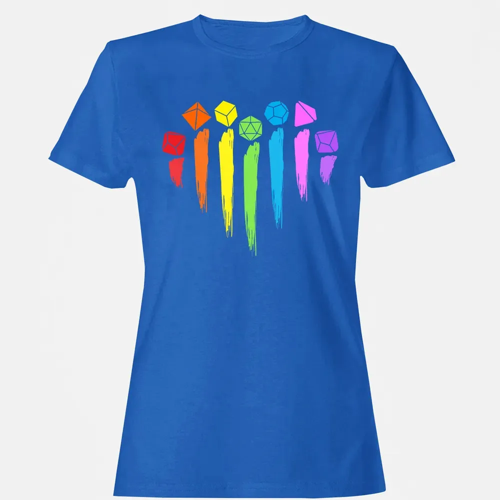 Dice Rainbow Heart Shape Women's T-shirt - 14