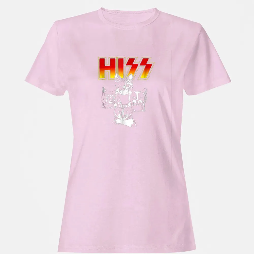 HISS Funny Cute Cat Mom Kitten Cats Lover Rock Gift Women's T-shirt - 9