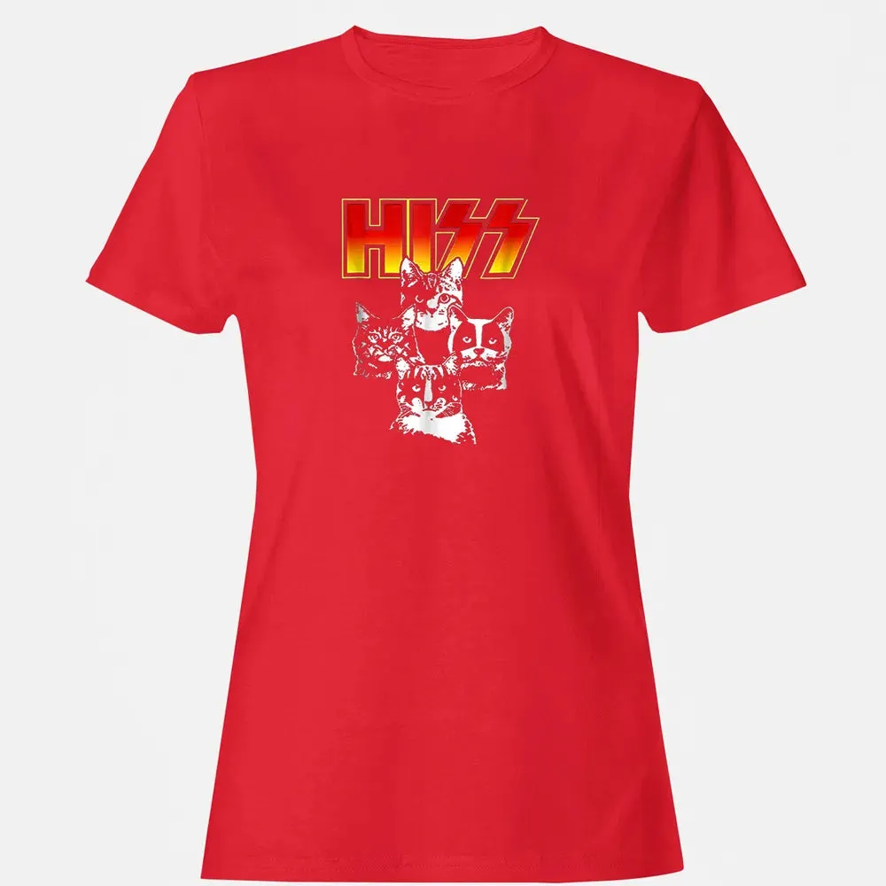 HISS Funny Cute Cat Mom Kitten Cats Lover Rock Gift Women's T-shirt - 13