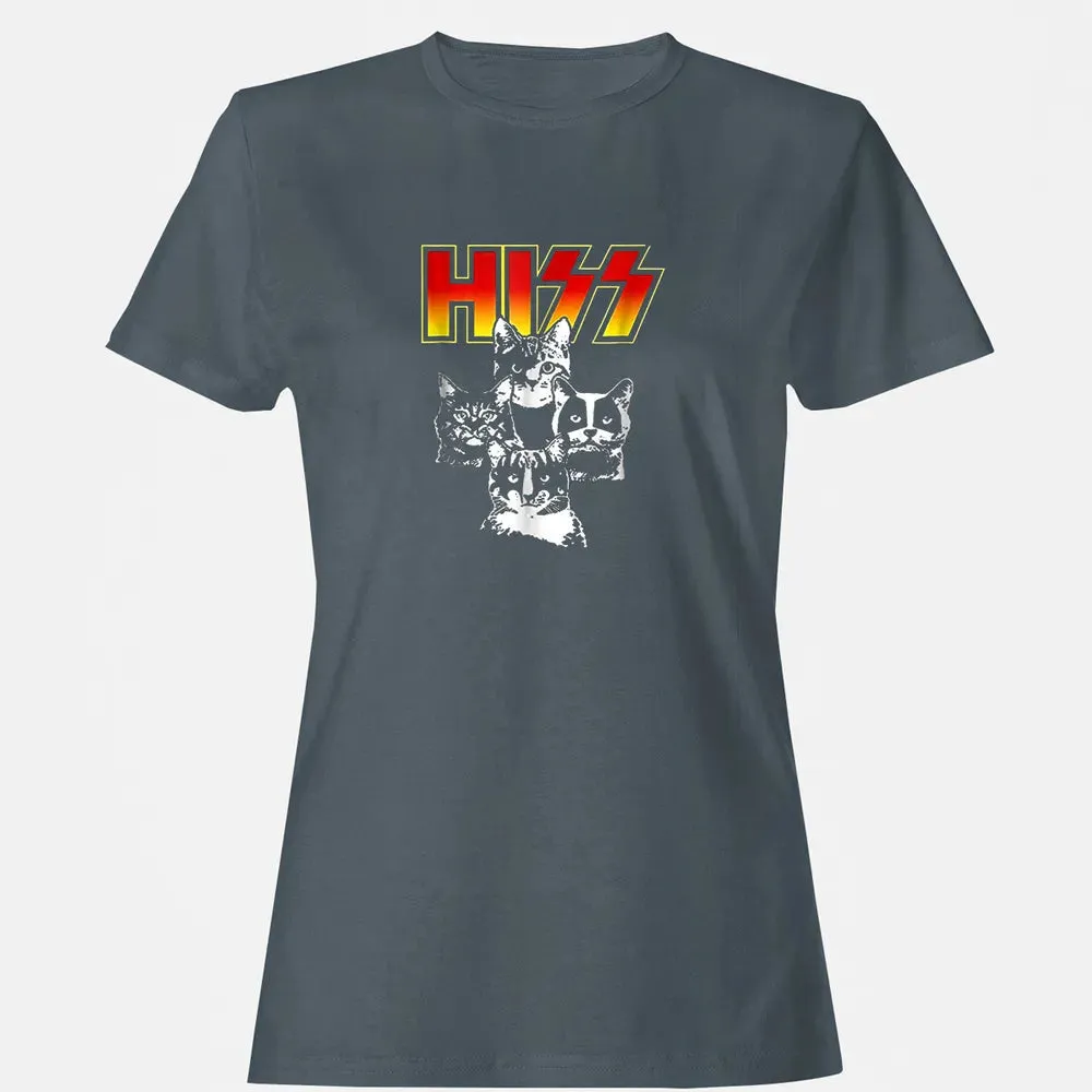 HISS Funny Cute Cat Mom Kitten Cats Lover Rock Gift Women's T-shirt - 3