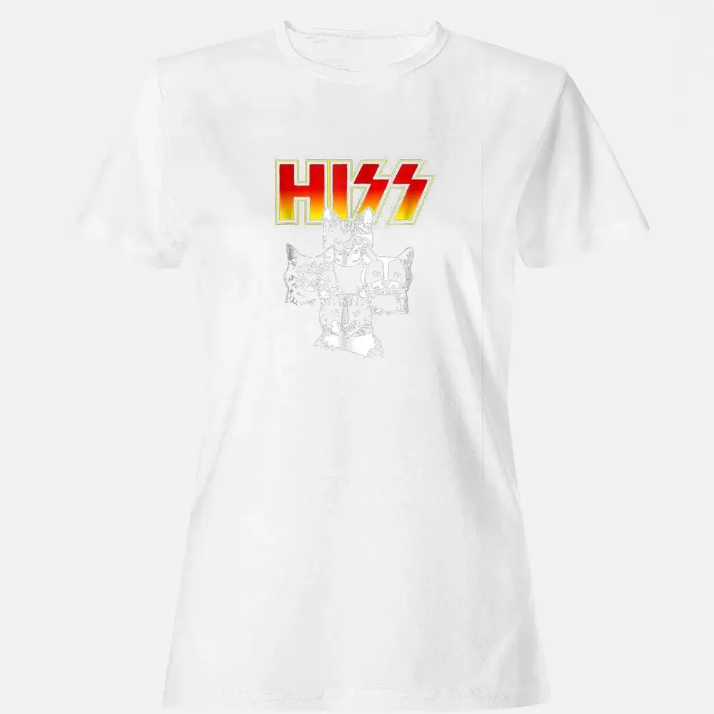 HISS Funny Cute Cat Mom Kitten Cats Lover Rock Gift Women's T-shirt - 16