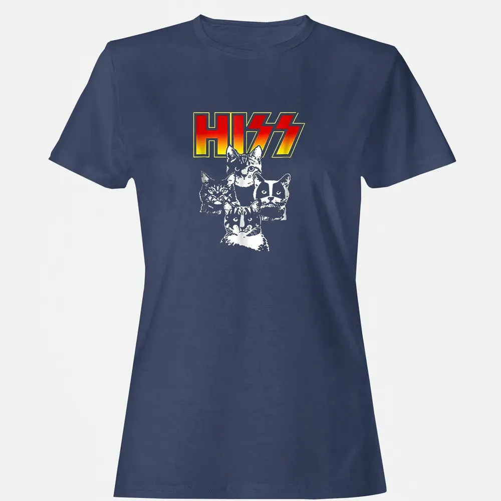 HISS Funny Cute Cat Mom Kitten Cats Lover Rock Gift Women's T-shirt - 10
