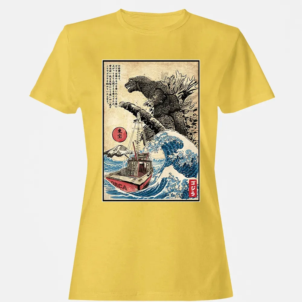 Orca in Japan Woodblock Women's T-shirt - 4