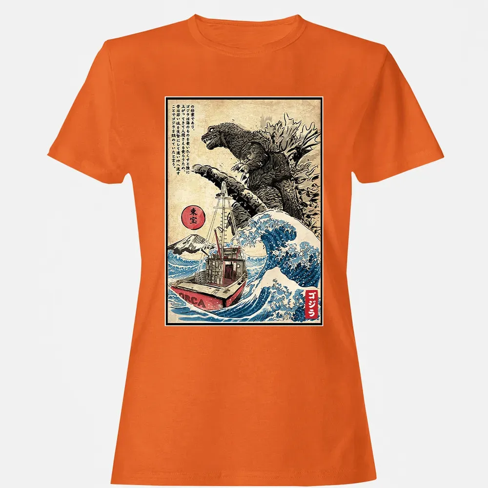 Orca in Japan Woodblock Women's T-shirt - 11