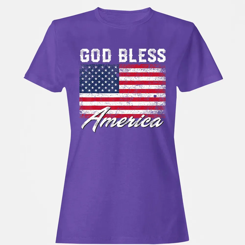 God Bless America USA Flag 4th of July Patriotic Women's T-shirt - 12