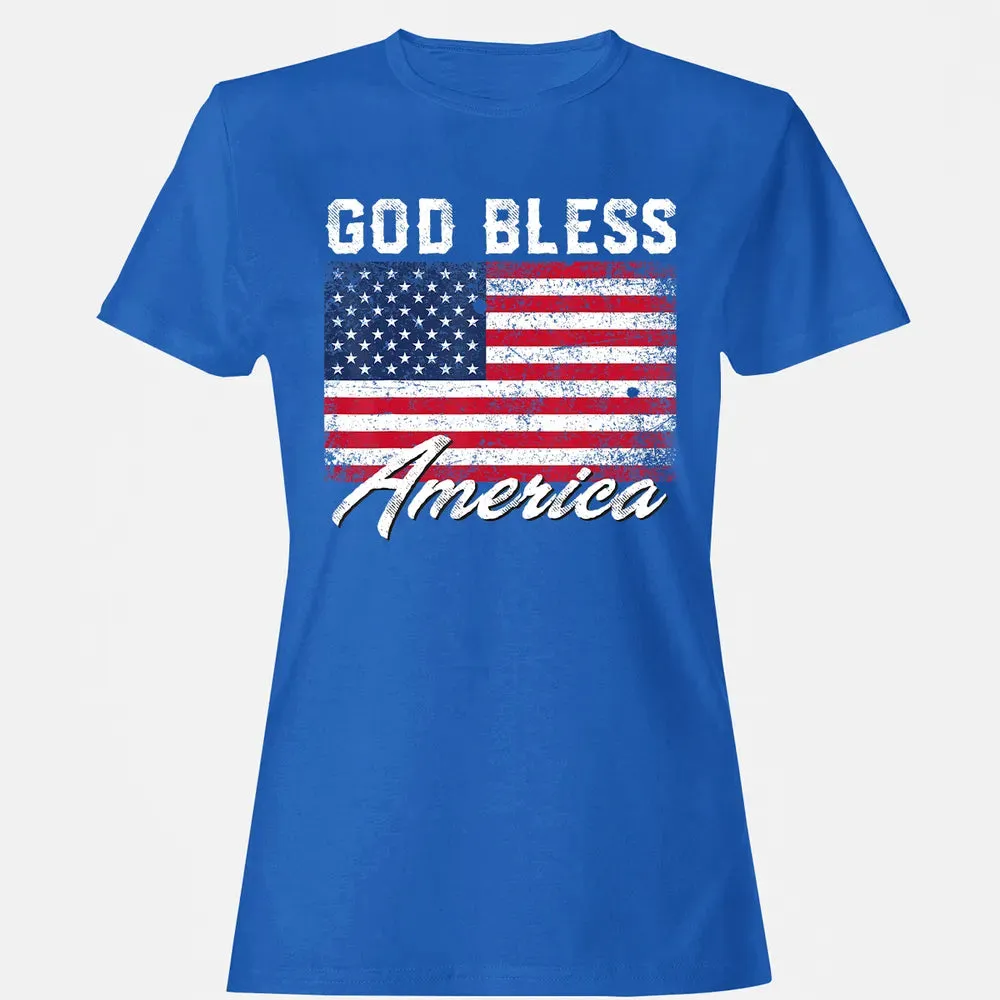 God Bless America USA Flag 4th of July Patriotic Women's T-shirt - 14