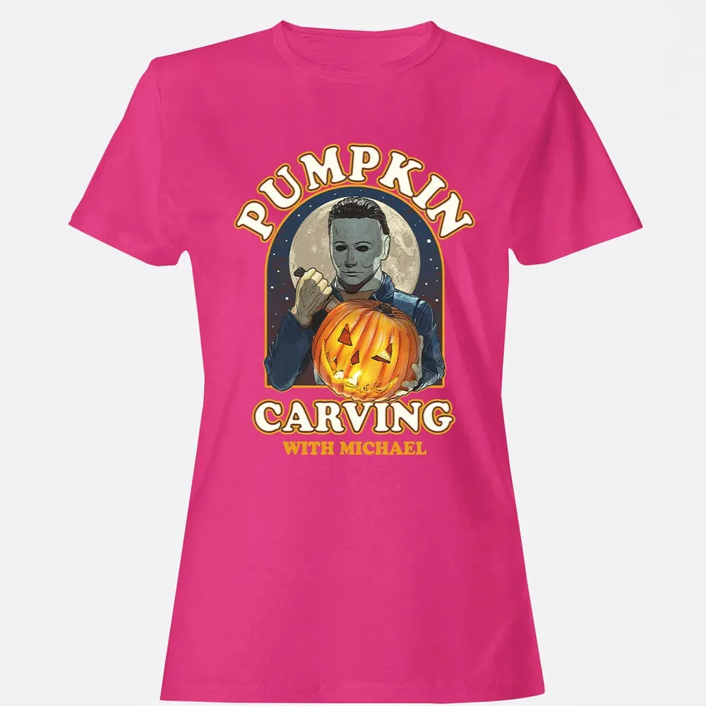 Pumpkin Carving With Michael Women's T-shirt - 6