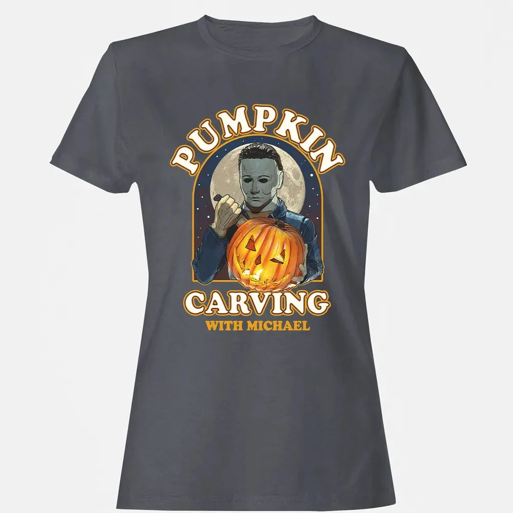 Pumpkin Carving With Michael Women's T-shirt - 5
