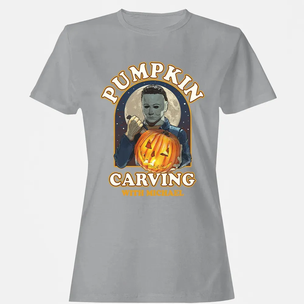 Pumpkin Carving With Michael Women's T-shirt - 15