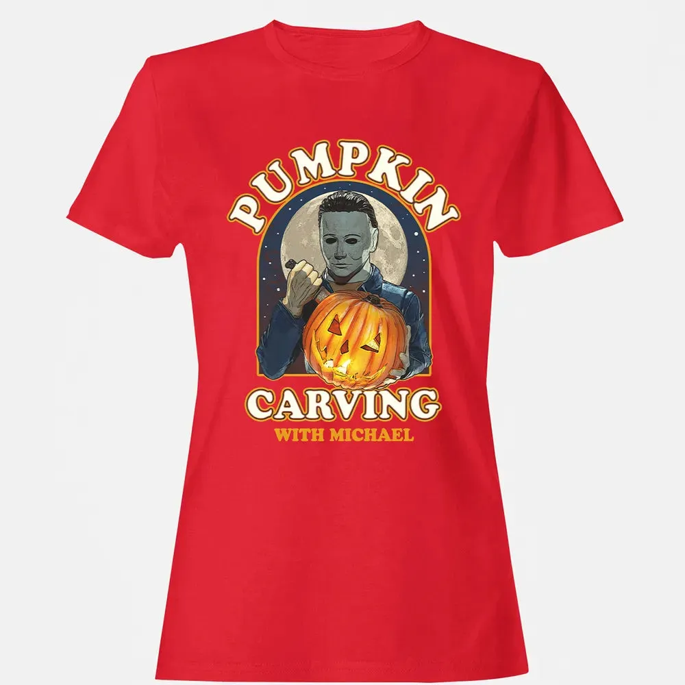 Pumpkin Carving With Michael Women's T-shirt - 13