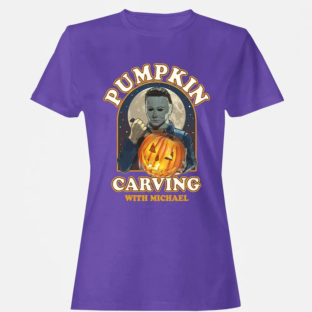 Pumpkin Carving With Michael Women's T-shirt - 12