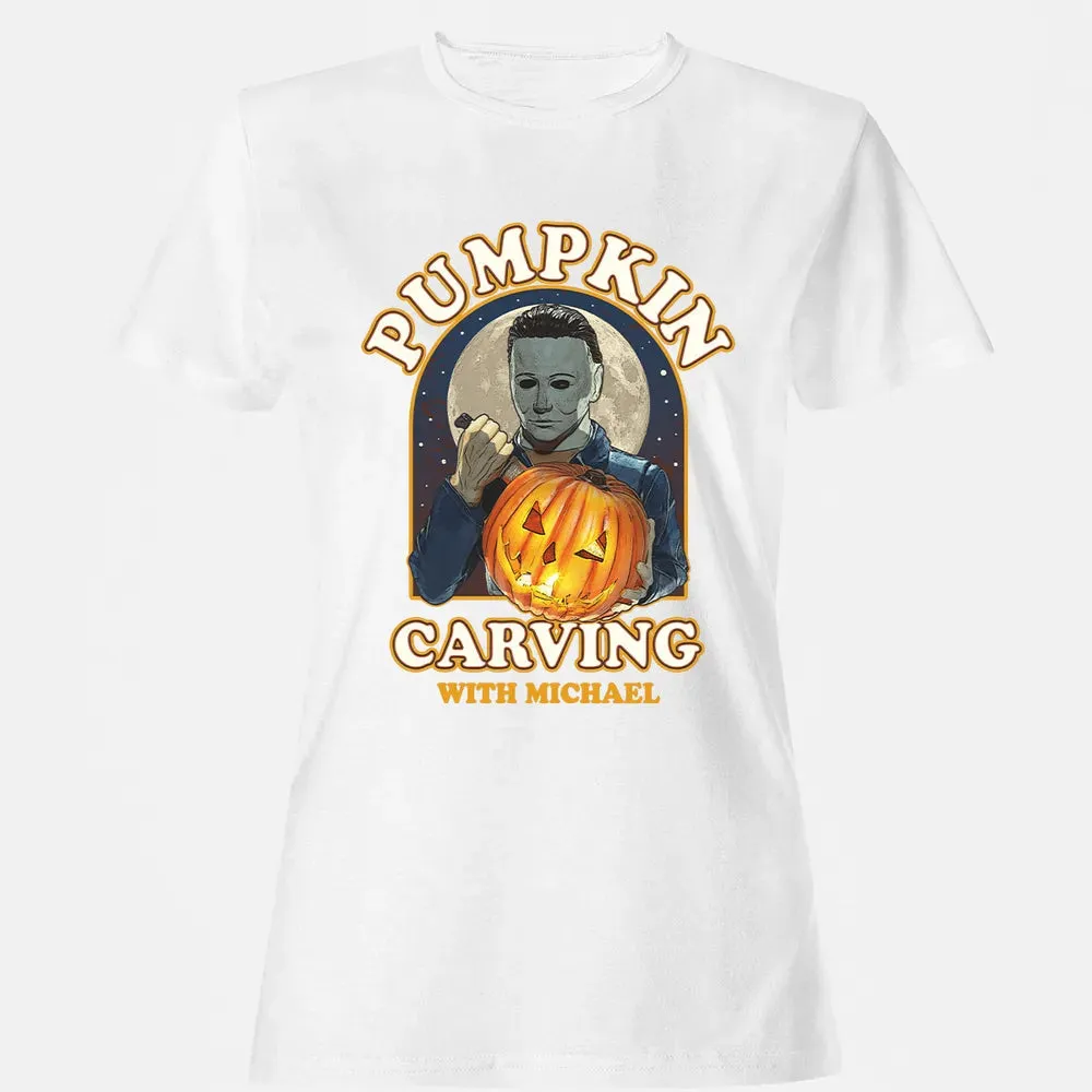 Pumpkin Carving With Michael Women's T-shirt - 16