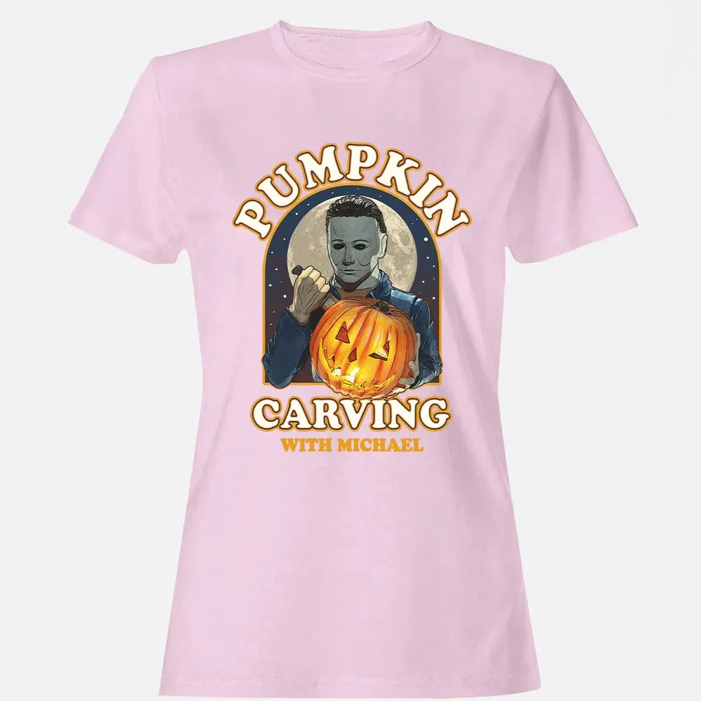 Pumpkin Carving With Michael Women's T-shirt - 9