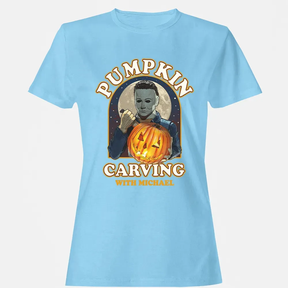 Pumpkin Carving With Michael Women's T-shirt - 8