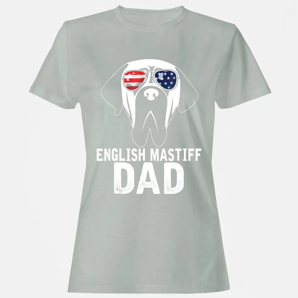 Mens English Mastiff Dad  Father's Day gifts 4th of July Women's T-shirt - 2