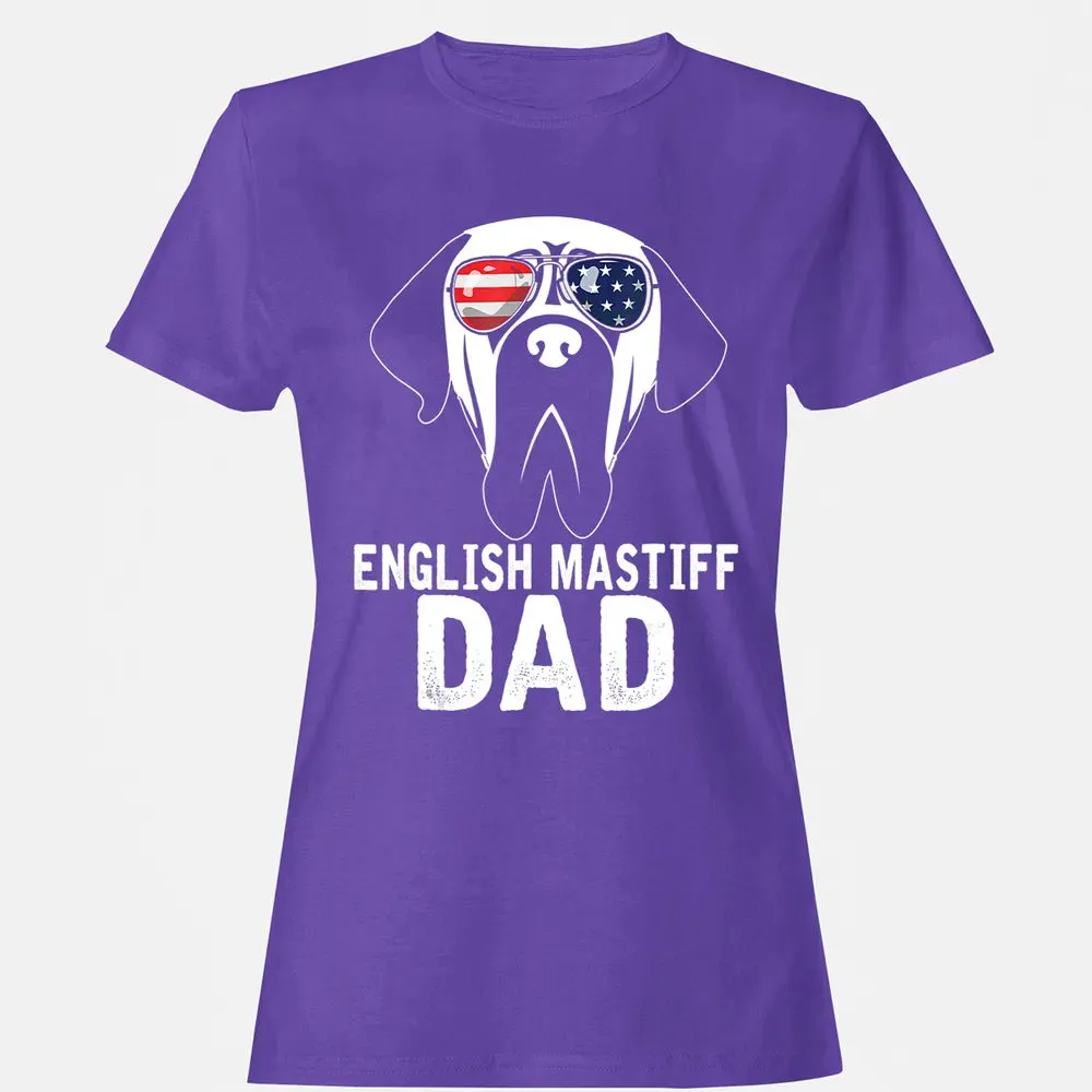 Mens English Mastiff Dad  Father's Day gifts 4th of July Women's T-shirt - 12