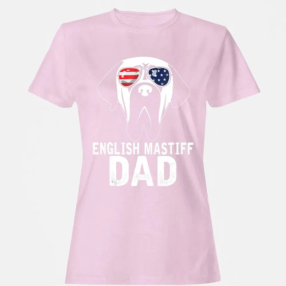 Mens English Mastiff Dad  Father's Day gifts 4th of July Women's T-shirt - 9