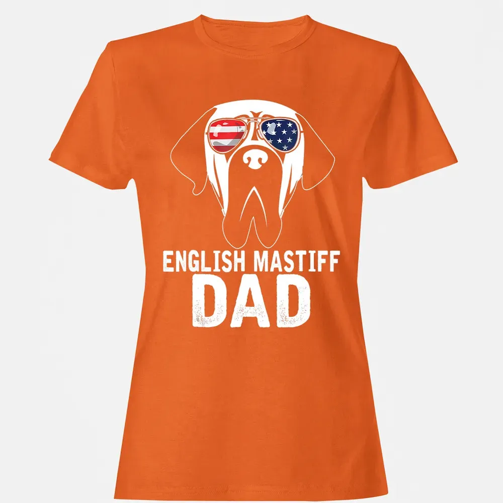 Mens English Mastiff Dad  Father's Day gifts 4th of July Women's T-shirt - 11