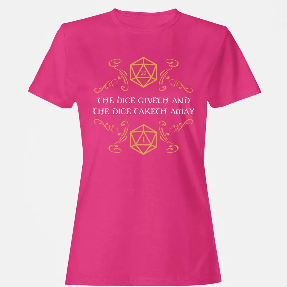 The Dice Giveth and Taketh Away Natural 20 and Critical Fail Women's T-shirt - 6