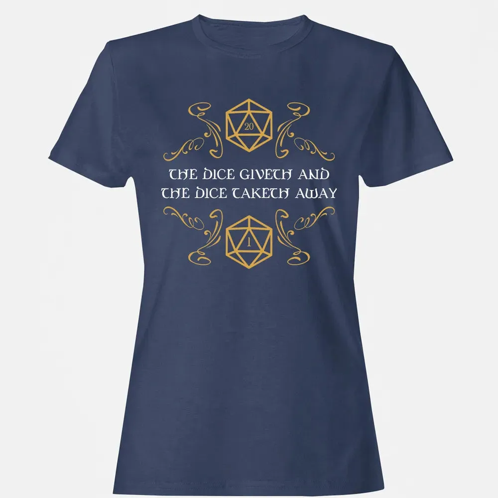 The Dice Giveth and Taketh Away Natural 20 and Critical Fail Women's T-shirt - 10