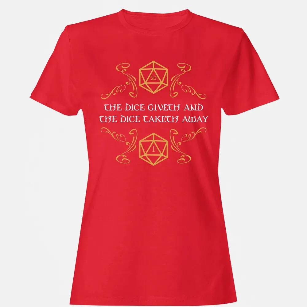 The Dice Giveth and Taketh Away Natural 20 and Critical Fail Women's T-shirt - 13