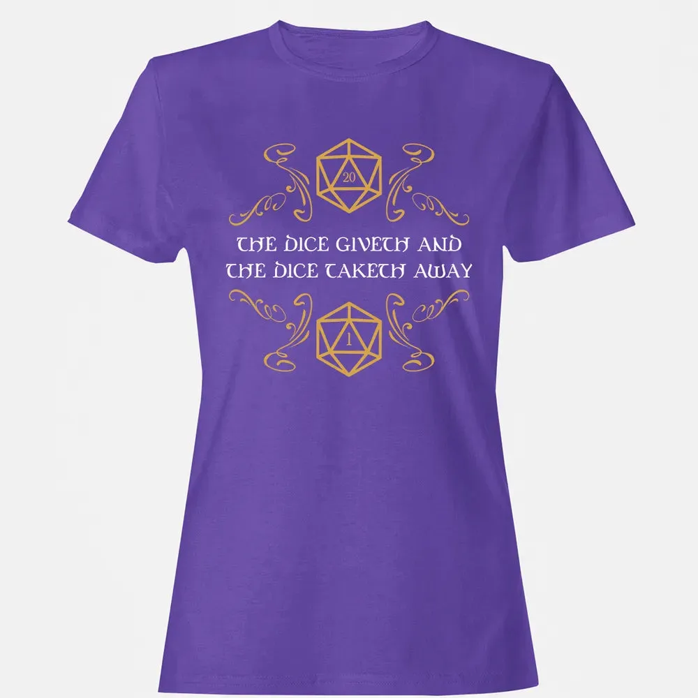 The Dice Giveth and Taketh Away Natural 20 and Critical Fail Women's T-shirt - 12