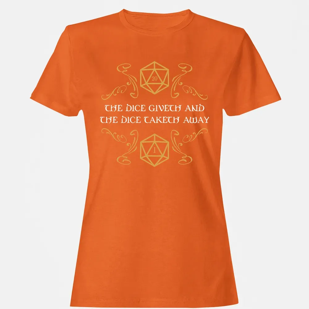 The Dice Giveth and Taketh Away Natural 20 and Critical Fail Women's T-shirt - 11
