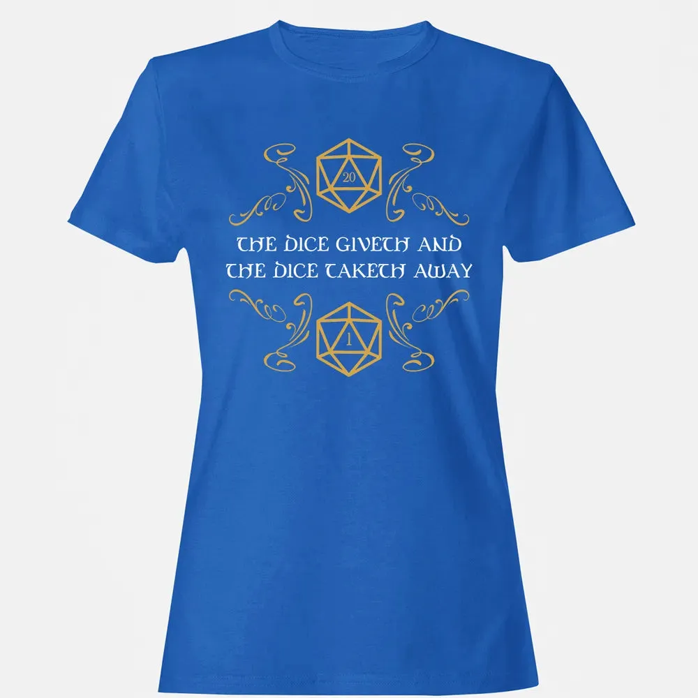 The Dice Giveth and Taketh Away Natural 20 and Critical Fail Women's T-shirt - 14