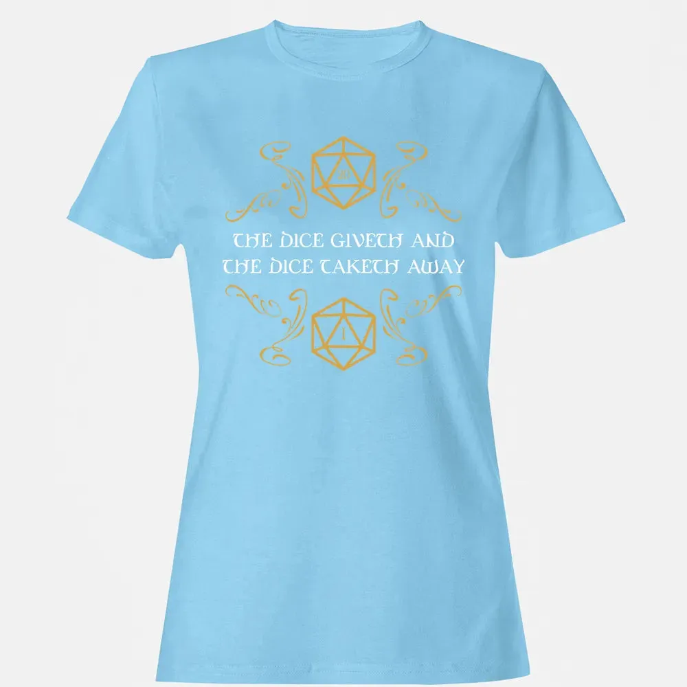The Dice Giveth and Taketh Away Natural 20 and Critical Fail Women's T-shirt - 8