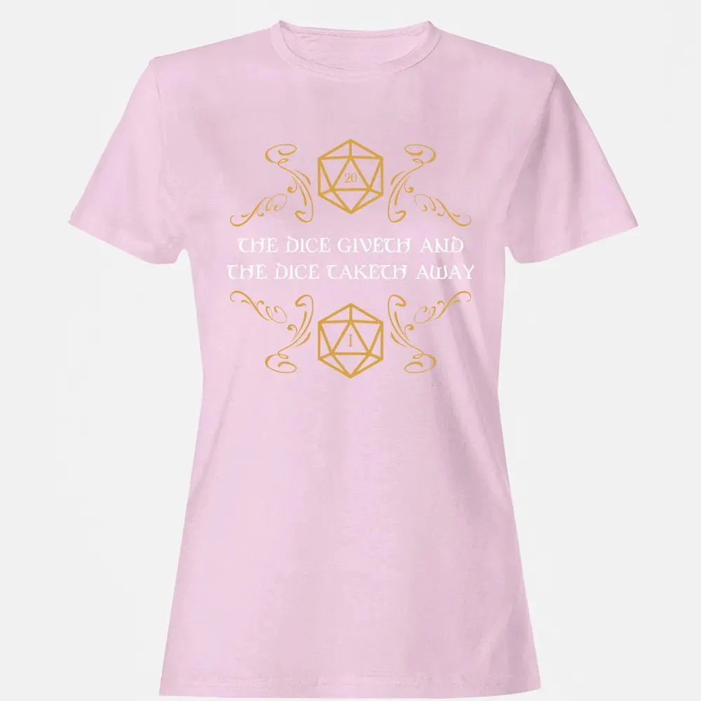 The Dice Giveth and Taketh Away Natural 20 and Critical Fail Women's T-shirt - 9