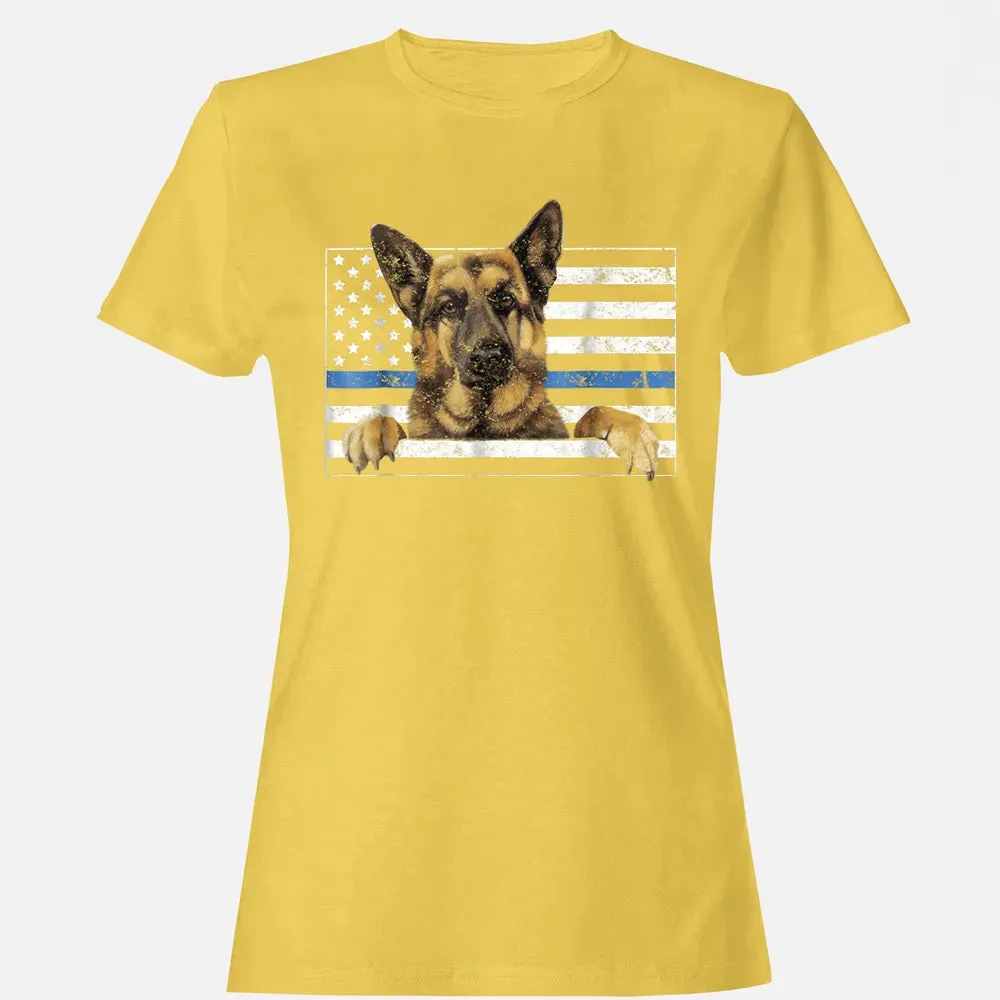 Thin Blue Line K9 German Shepherd T Dog Police Officer Women's T-shirt - 4