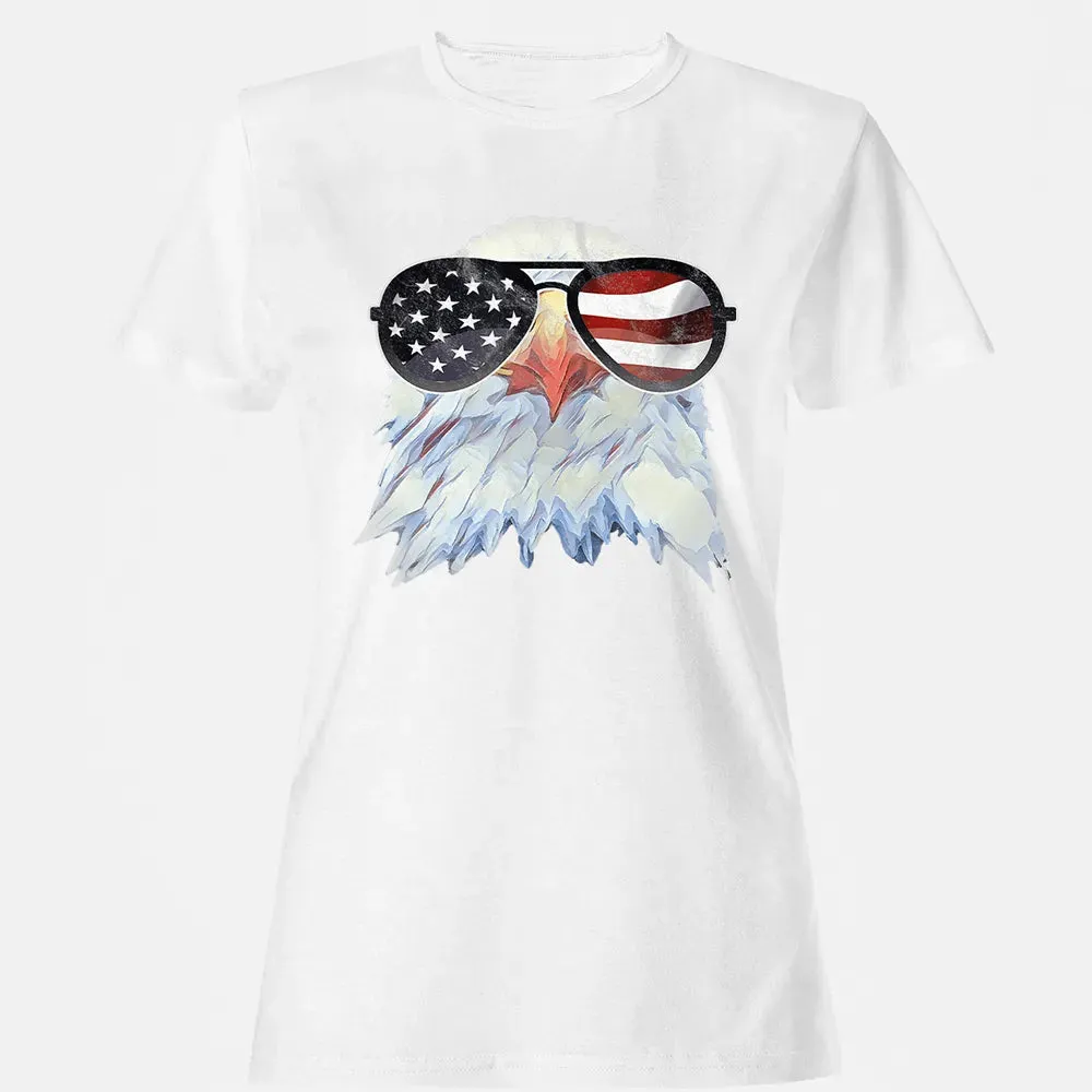 Adler mit USA Flagge Sonnenbrille  Amerika 4th of July Women's T-shirt - 16