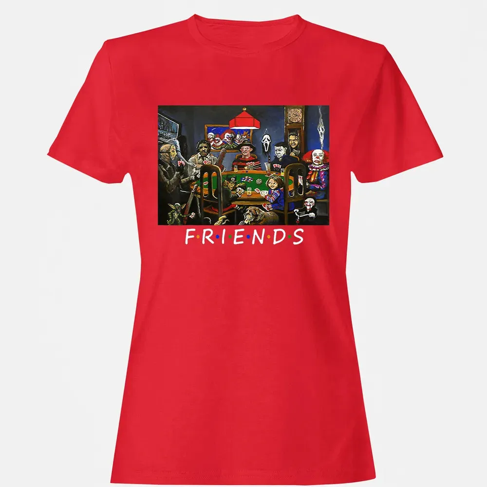 Funny Friend Play Card Horror Halloween Women's T-shirt - 13