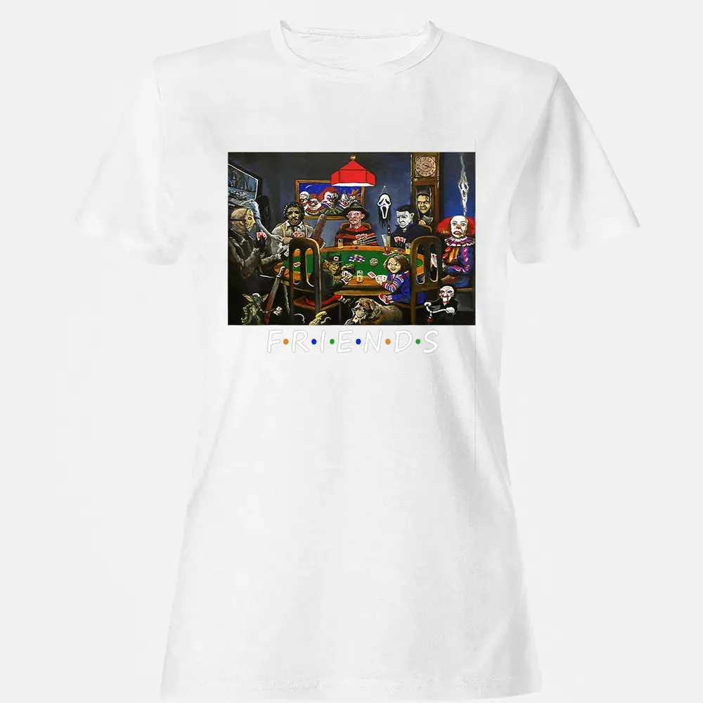 Funny Friend Play Card Horror Halloween Women's T-shirt - 16