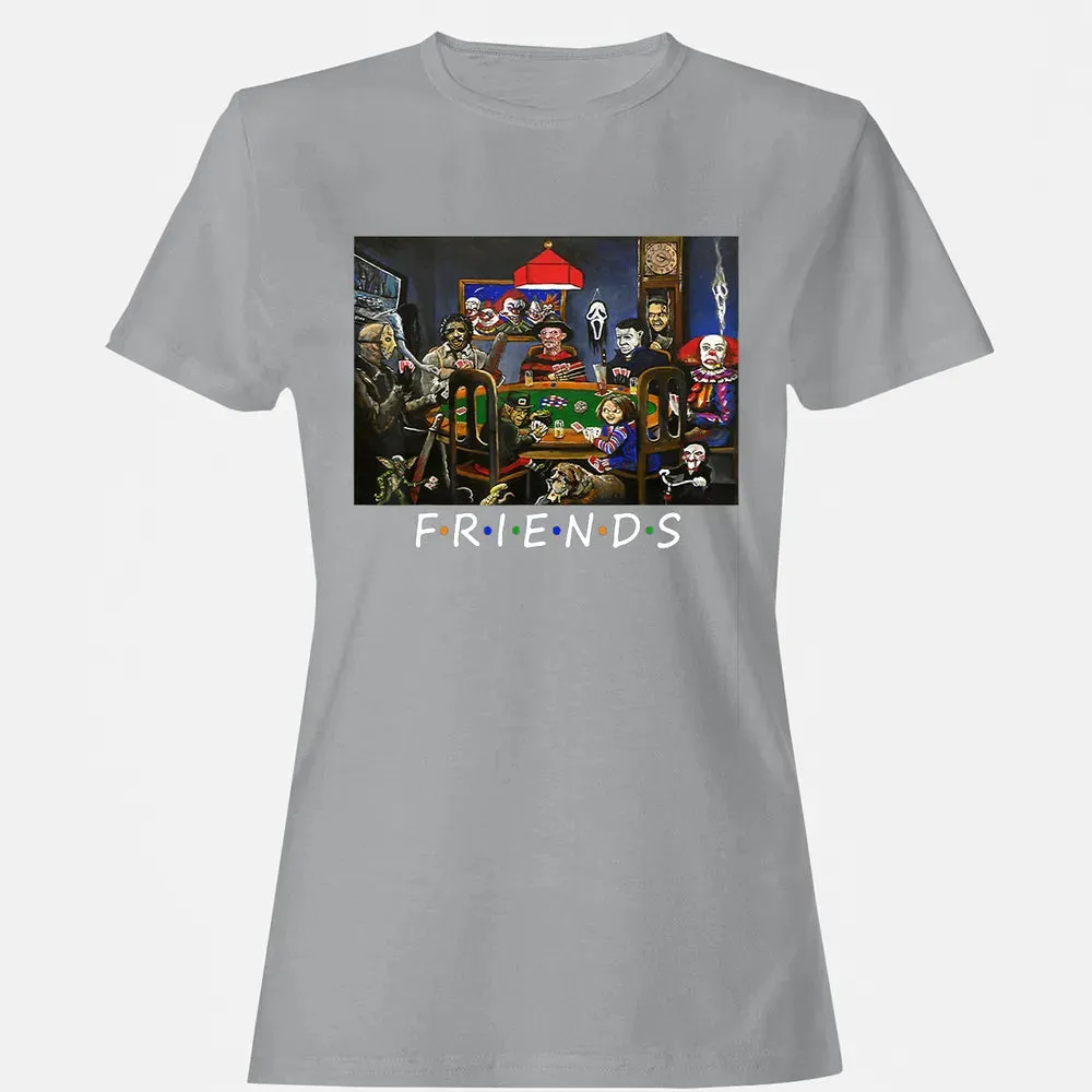 Funny Friend Play Card Horror Halloween Women's T-shirt - 15