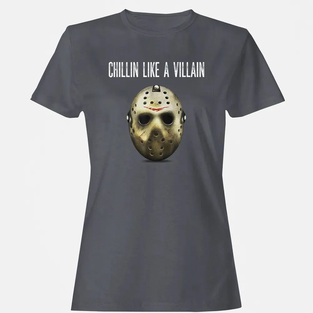 Chillin Like A Villain Hockey Mask Funny Horror Movie Women's T-shirt - 5
