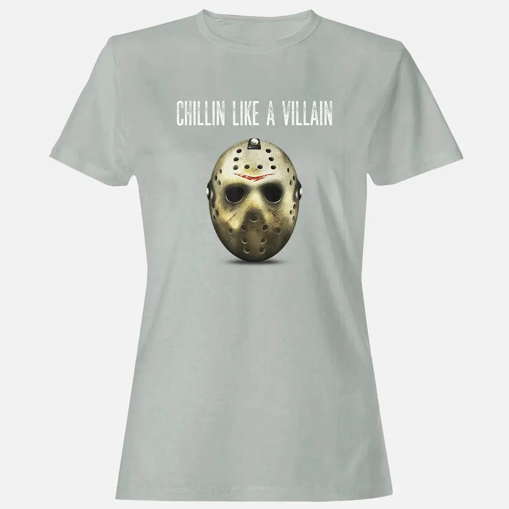 Chillin Like A Villain Hockey Mask Funny Horror Movie Women's T-shirt - 2