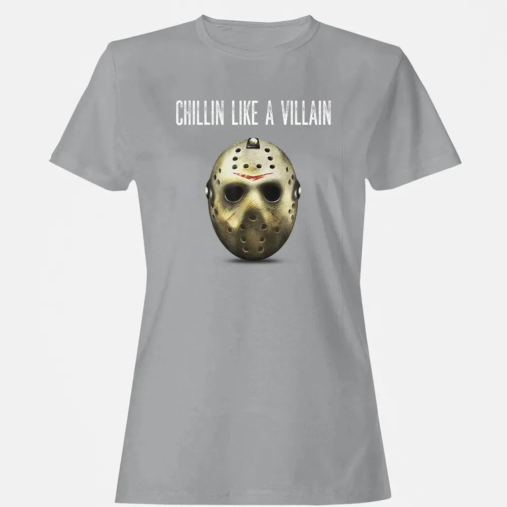 Chillin Like A Villain Hockey Mask Funny Horror Movie Women's T-shirt - 15