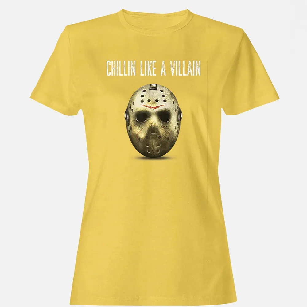 Chillin Like A Villain Hockey Mask Funny Horror Movie Women's T-shirt - 4