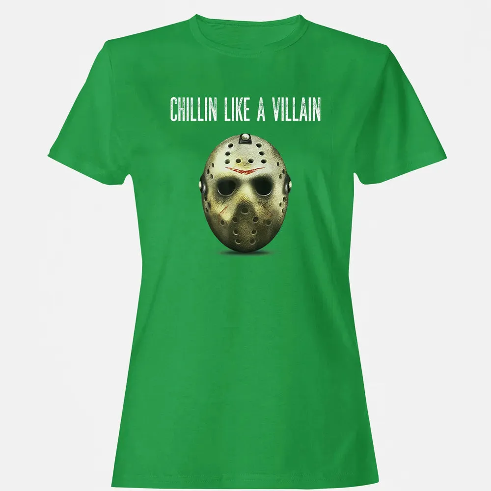 Chillin Like A Villain Hockey Mask Funny Horror Movie Women's T-shirt - 7